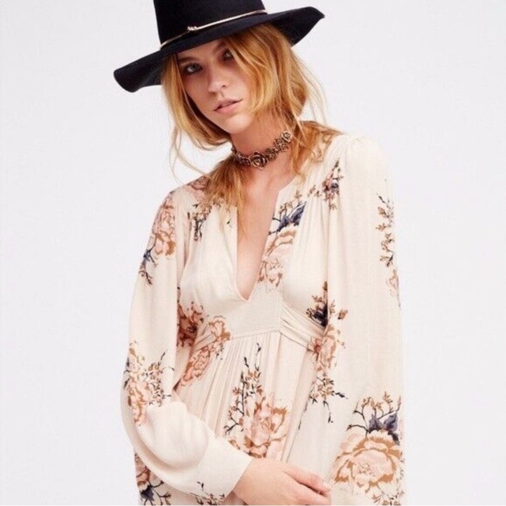 Free People Cream Floral Dress